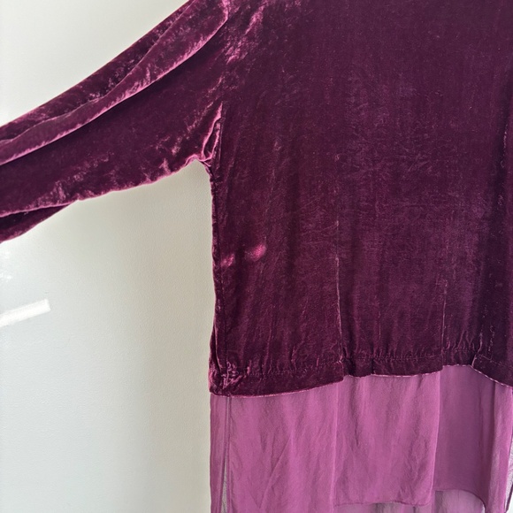 Eileen Fisher Velvet Tunic Top Women's Silk Blend 3/4 Sleeve EUC - Picture 6 of 10